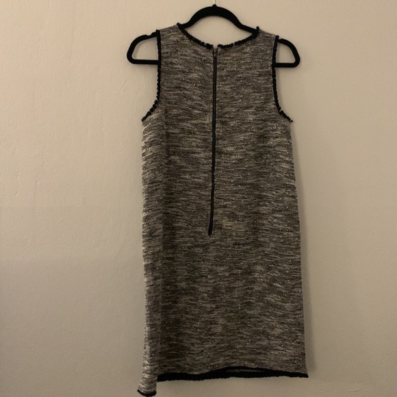 Loft gray dress with black fringe trim - Picture 5 of 5